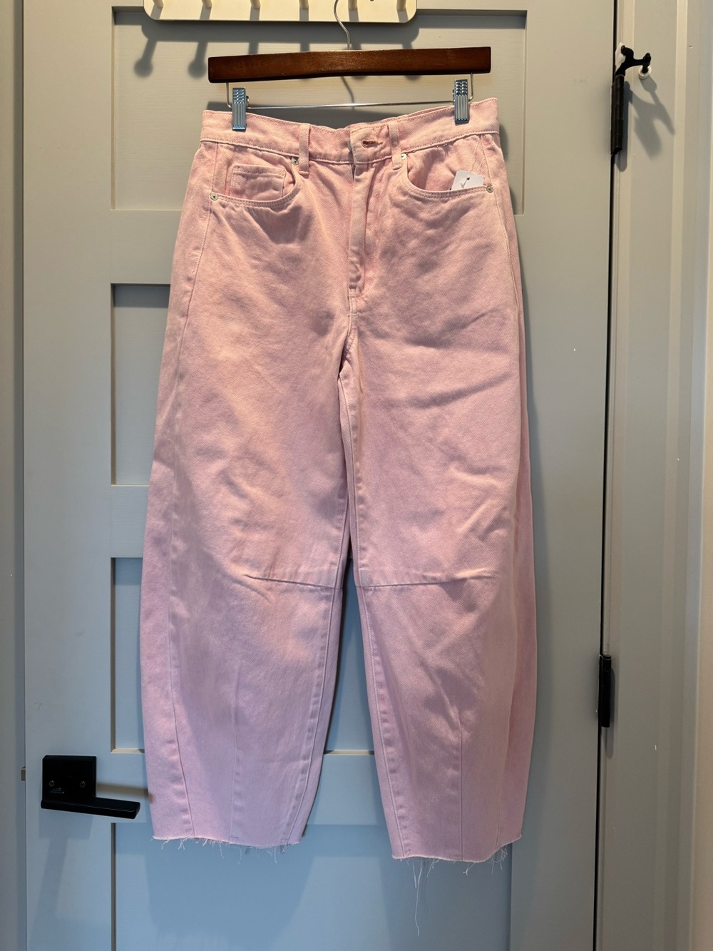 Blank NYC Pastel Pink barrel leg jeans